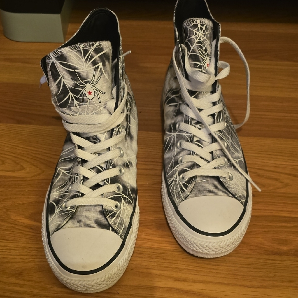 Converse All Star Black and White Web High Tops - Picture 2 of 9